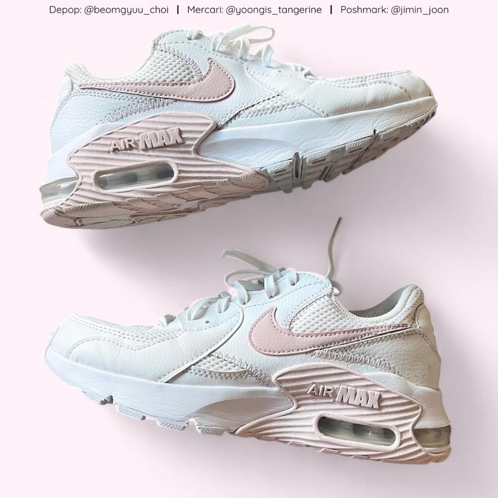 Pink and white Nike Air Max Excee shoes